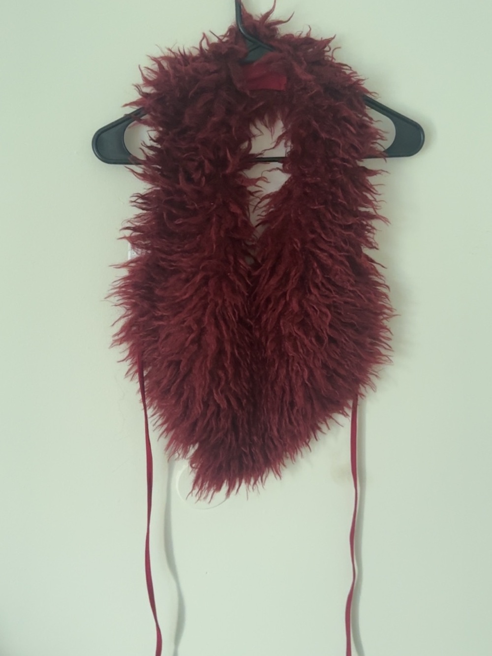 Faux Fur Burgundy Halter top